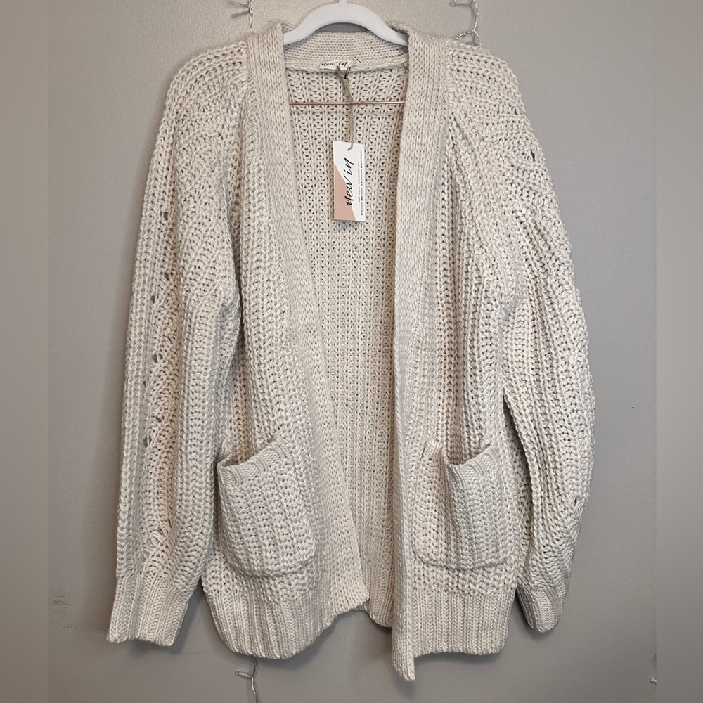NWT Cream Chunky Knit Cardigan